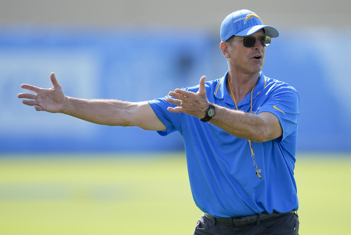 Jim Harbaugh has no shortage of analogies — from gliding to childbirth — in describing his plan to rebuild the Chargers