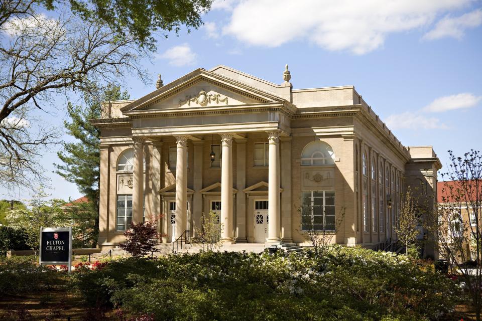 Fulton Chapel at University of Mississippi (Oxford)
While not used exclusively for religious services, this historic building—a landmark on campus since its 1927 debut—can accommodate up to 650 people for performances of many kinds, including theatrical events.