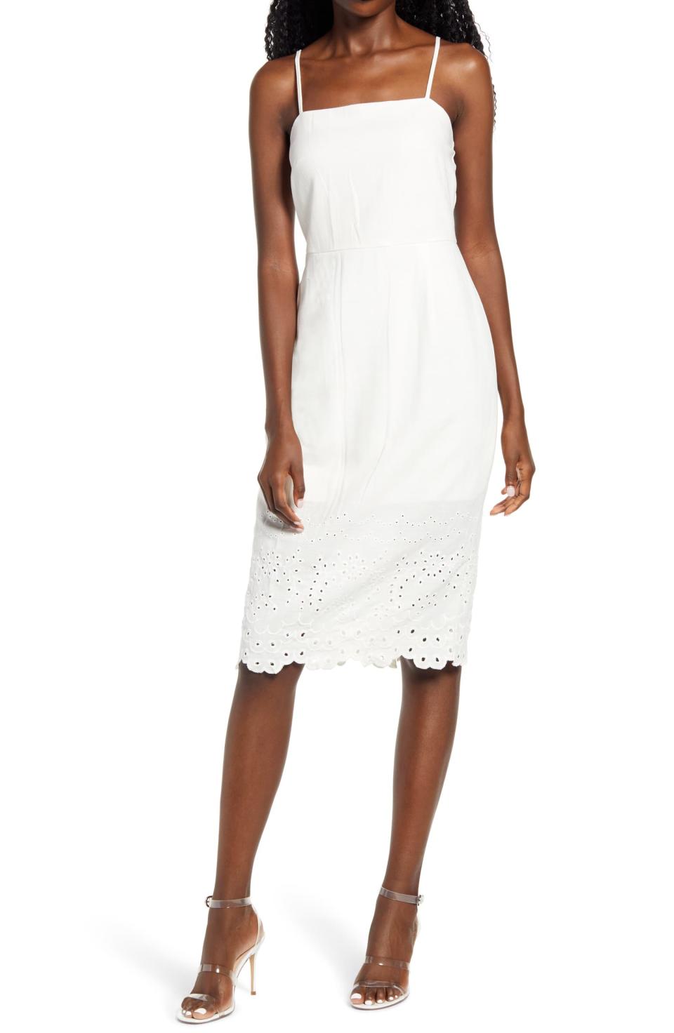 Sleeveless Embroidered Midi Dress-ROW A. Nordstrom. 