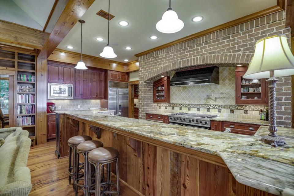 A view of the unique entertainer’s kitchen at 95 Gascoigne Bluff Road in Bluffton, SC.