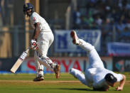 Cricket - India v England - Fourth Test cricket match - Wankhede Stadium, Mumbai, India - 11/12/16. India's Jayant Yadav plays a shot. REUTERS/Danish Siddiqui