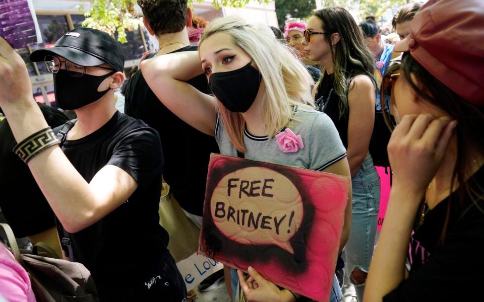 Some of Spears' supporters outside the court wept after hearing her testimony - AP