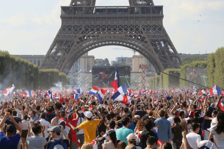 The fan zone near Eiffel Tower erupted with joy after France's World Cup win