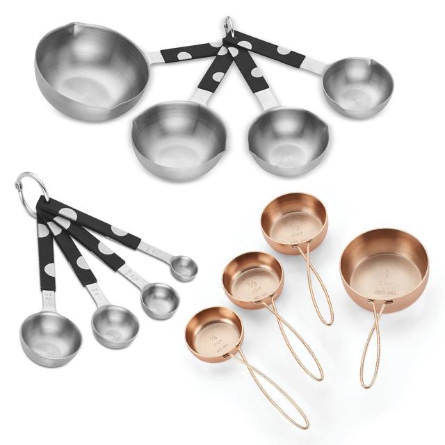 French KOKO 9-Piece Gold Measuring Cups and Spoons Set - Magnetic Measuring  Spoons Stackable Measuring Cups, Stainless Steel Cute Kitchen Gadgets Cooking  Utensils Baking Tools Accessories - Rose Gold 