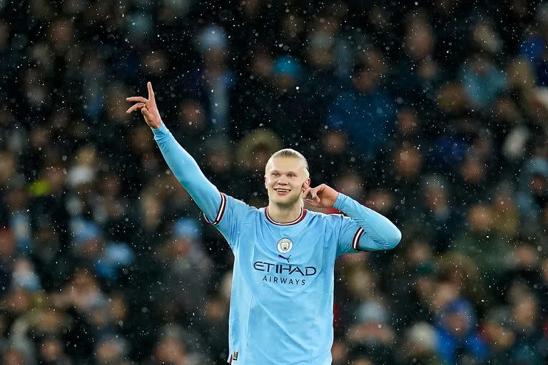 Una jornada impresionante para Erling Haaland, que convirtió cinco goles para Manchester City en la Champions League