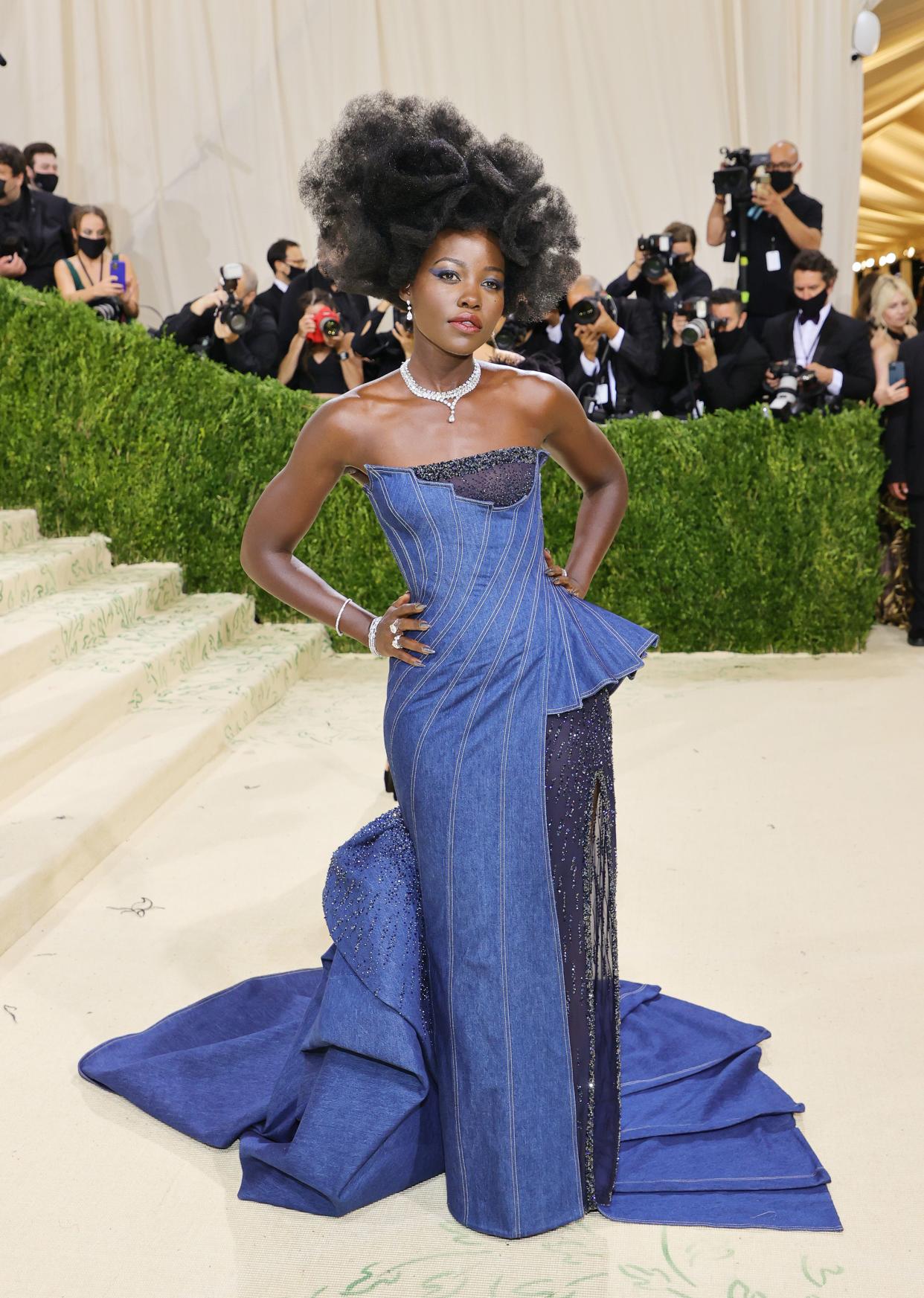 Lupita Nyong'o  attends The 2021 Met Gala Celebrating In America: A Lexicon Of Fashion at Metropolitan Museum of Art on Sept. 13, 2021 in New York.