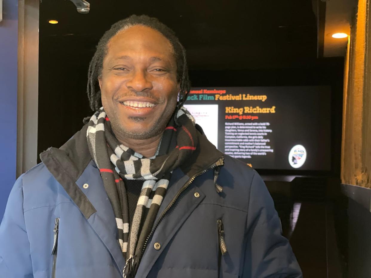 Kamloops Black Film Festival committee member and filmmaker Daniel Akinshola sees film as a way to connect people with the past.  (Jenifer Norwell/CBC - image credit)