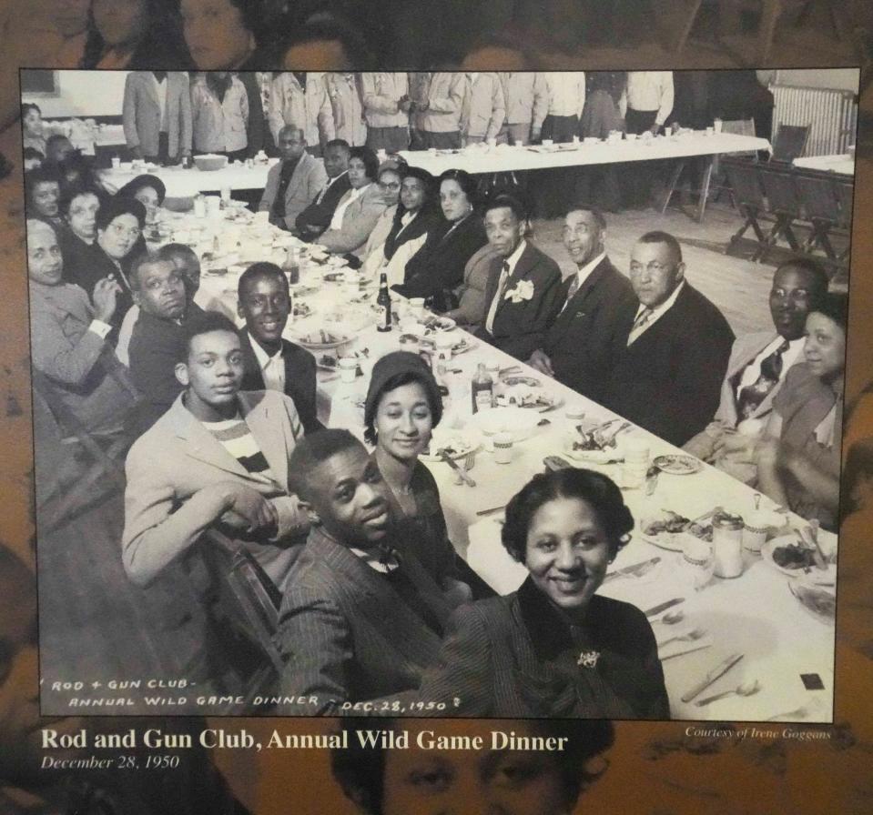 Old photos displayed at a rod and gun club from December of 1950 pictured during the panel discussion about preserving MKE's Black history Saturday, May 13, 2023, at Milwaukee County Historical Society located at 910 N. MLK Dr., Milwaukee.
