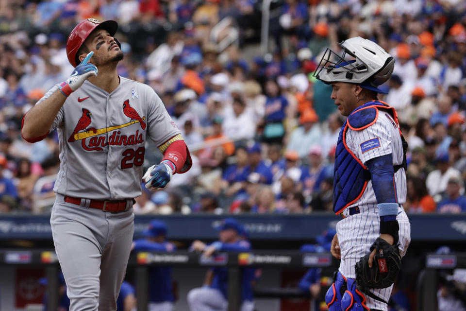 9局上Nolan Arenado敲出超前陽春砲，幫助紅雀驚險收下勝利。(Photo by Rich Schultz/Getty Images)