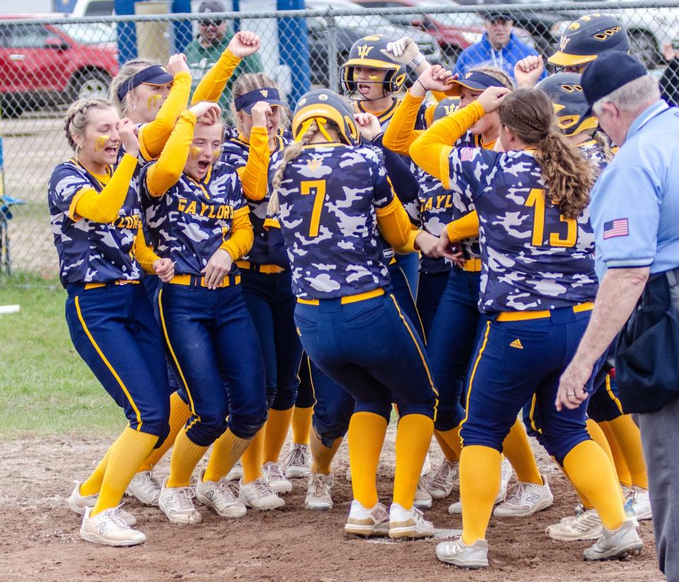OK State commit Aubrey Jones continues to rough up Michigan High School pitchers with her second multi-home run game of the week against Hartland on Saturday, May 11.