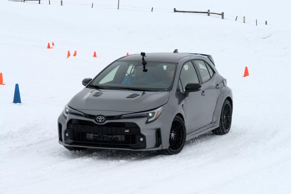 toyota gr corolla at bridgestone winter driving school ice track