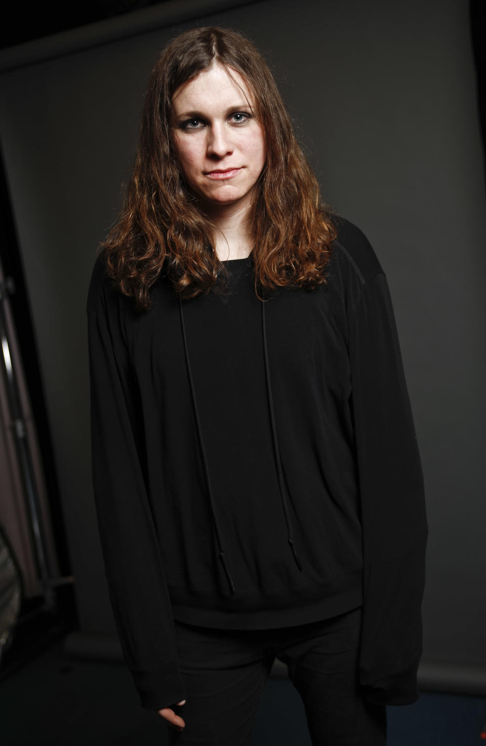 This Jan. 10, 2014 photo shows Laura Jane Grace, formerly known as Tom Gabel, of the band Against Me!, in New York. Grace, 33, publicly came out as transgender in 2012. She was born Tom Gabel and performed with the Florida-based band since 1997. The group’s latest album, “Transgender Dysphoria Blues,” a concept record about a transgender prostitute, marked a chart high for the band when it reached No. 23 on the Billboard 200 albums chart in late January. (Photo by Brian Ach/Invision/AP)