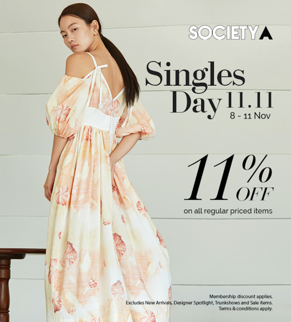 Society-A Single's Day 11.11 sale. (PHOTO: SocietyA)