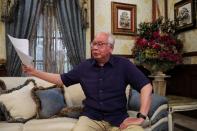 Malaysia's former Prime Minister Najib Razak speaks during an interview with Reuters in Kuala Lumpur