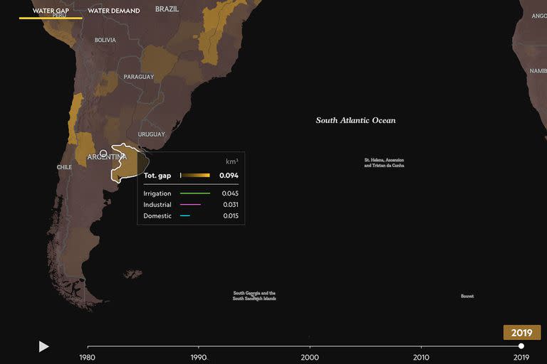 Argentina en el Mapa mundial del agua