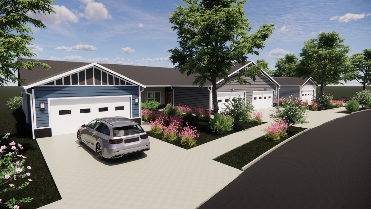A rendering of ranch homes that will be included in the White Pond Reserve development.