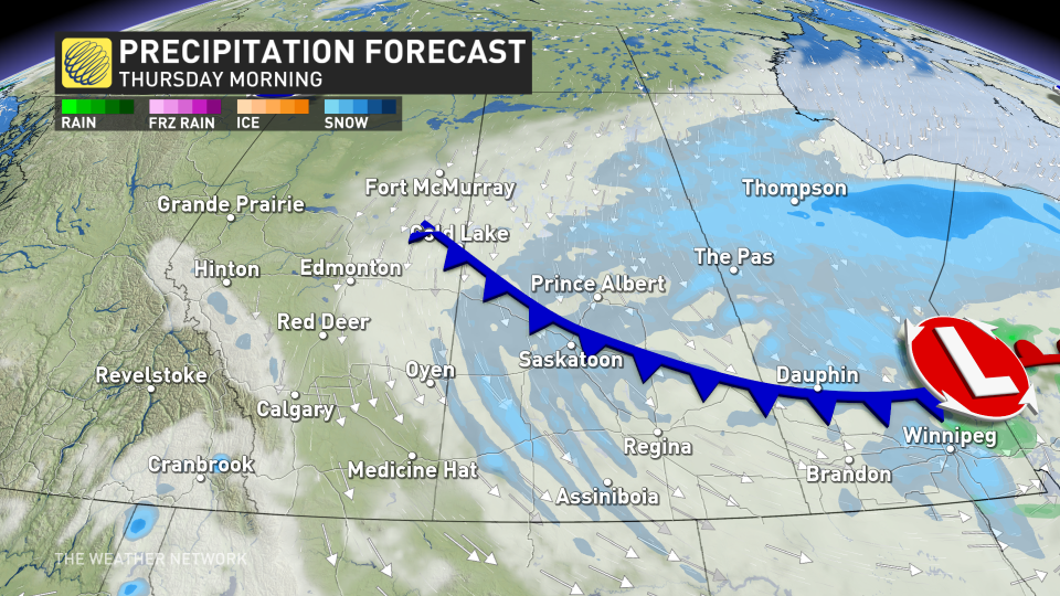 Thursday morning precipitation on the Prairies_April 17