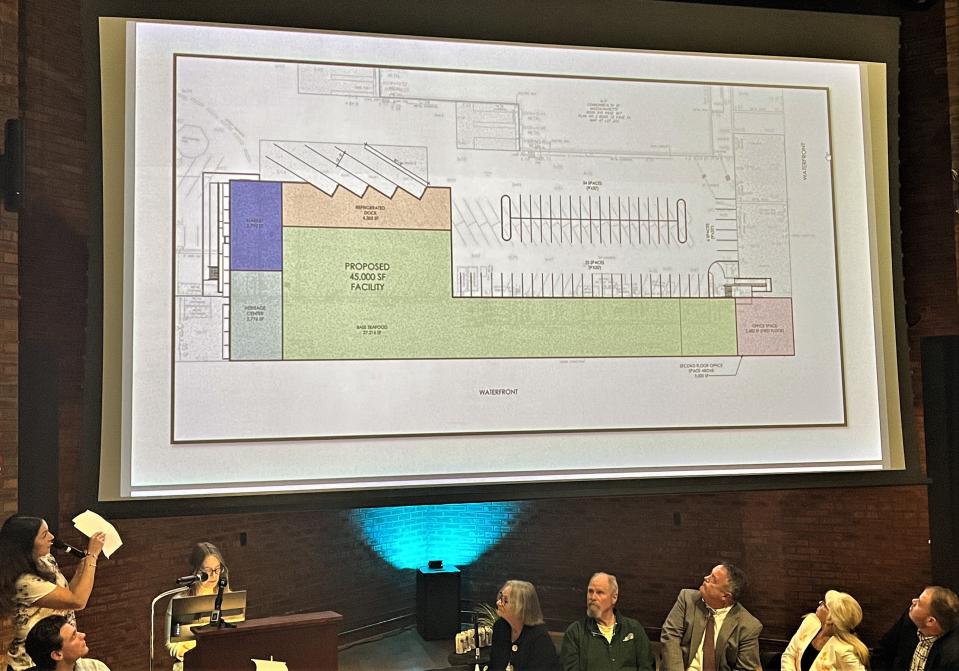 BASE Seafoods' Cassie Canastra describes her company's proposal.