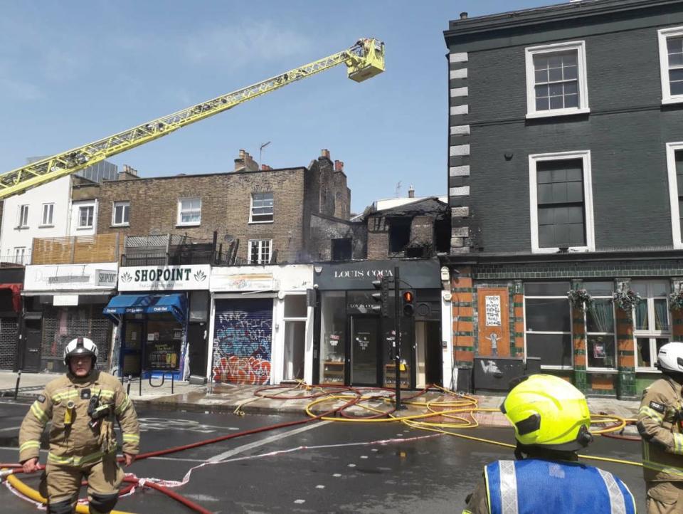 Aftermath of the fire on Camden High Street (LFB)