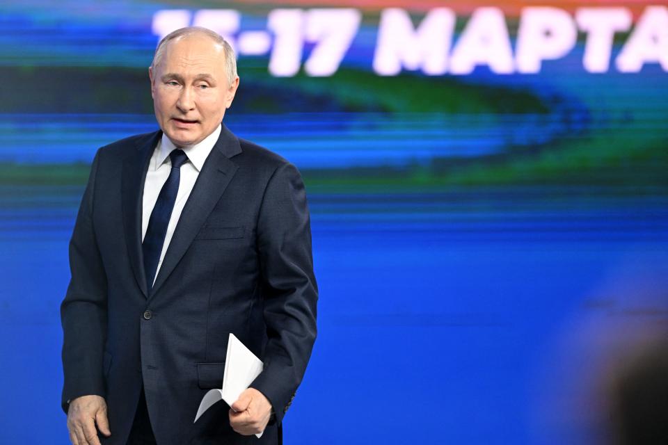 Russian President Vladimir Putin is running for reelection next month, facing token opposition.