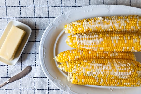 Finished corn with butter