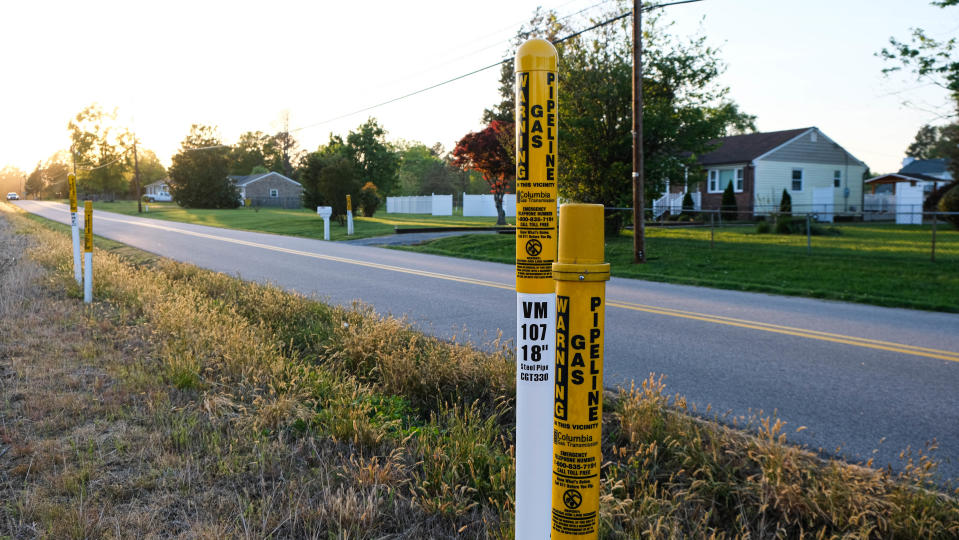 The compressor station sits right across from homes that are situated all along Baxter Rd.