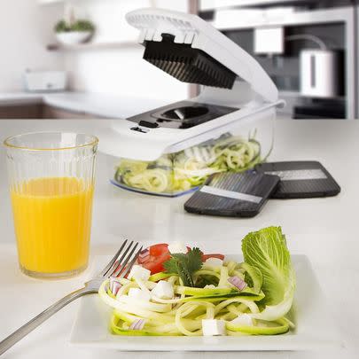 This four-in-one vegetable chopper is pretty much the only reason I can cook my own dinners past Tuesday.