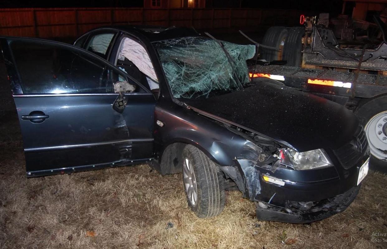 A car that was involved in the death of a Petersburg man on Route 1 in Dinwiddie. Dinwiddie saw the highest number of vehicle deaths in the Tri-Cities.