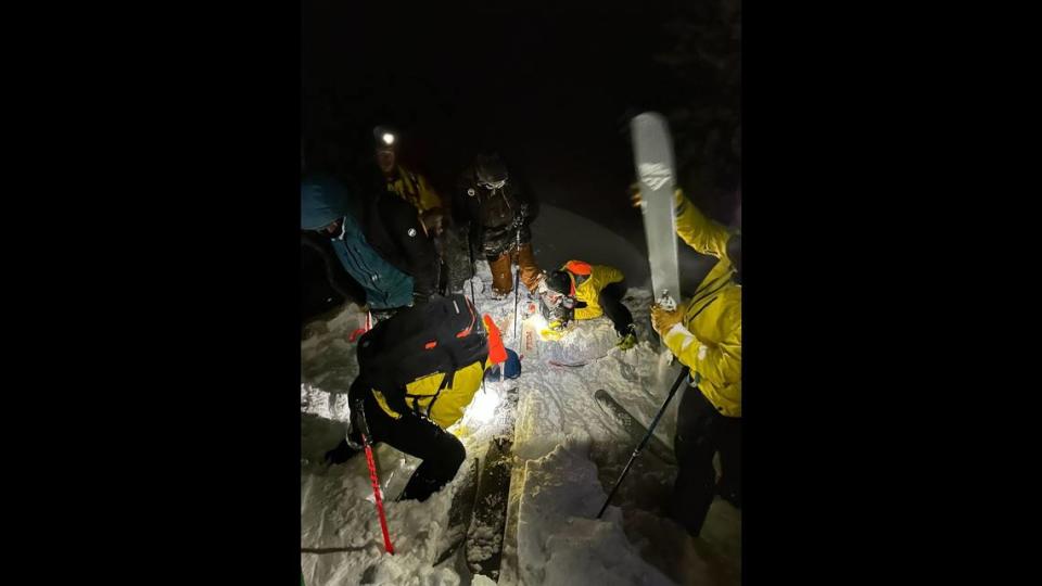 Two skiers were rescued hours after becoming lost in the backcountry, Wyoming rescuers said. 