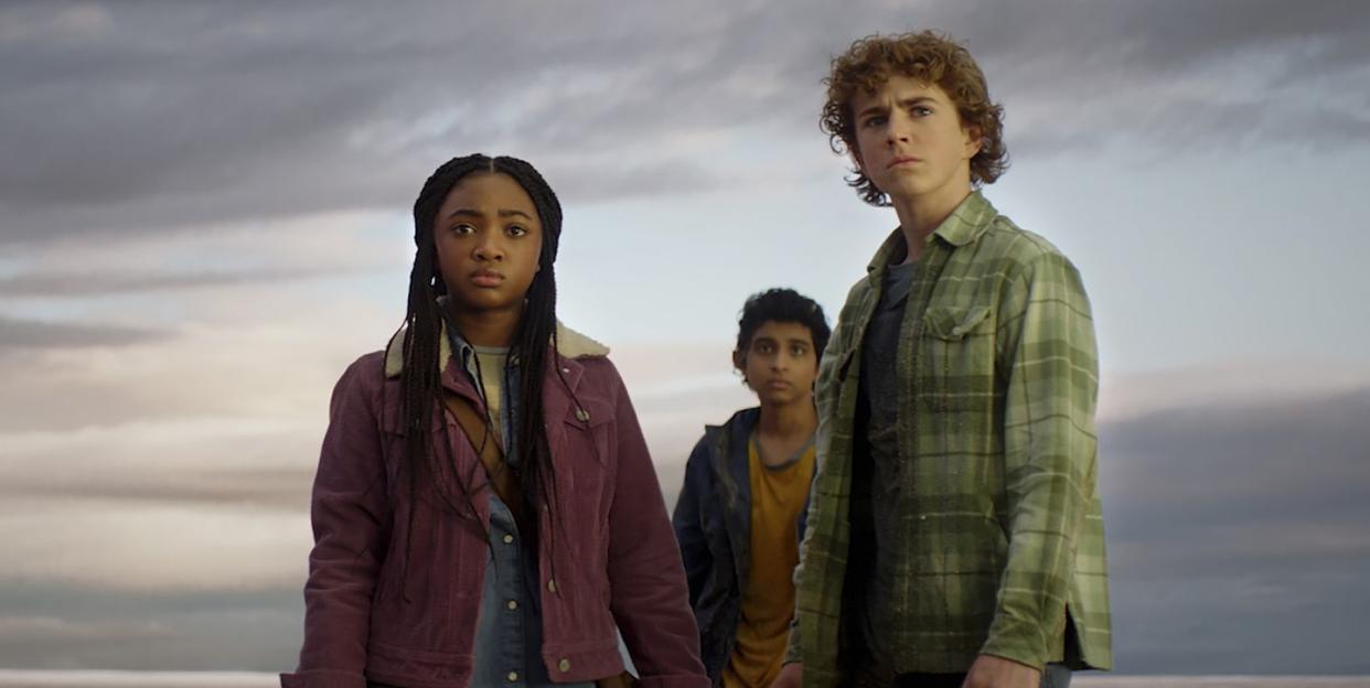 walker scobell, leah sava jeffries and aryan simhadri in percy jackson and the olympians