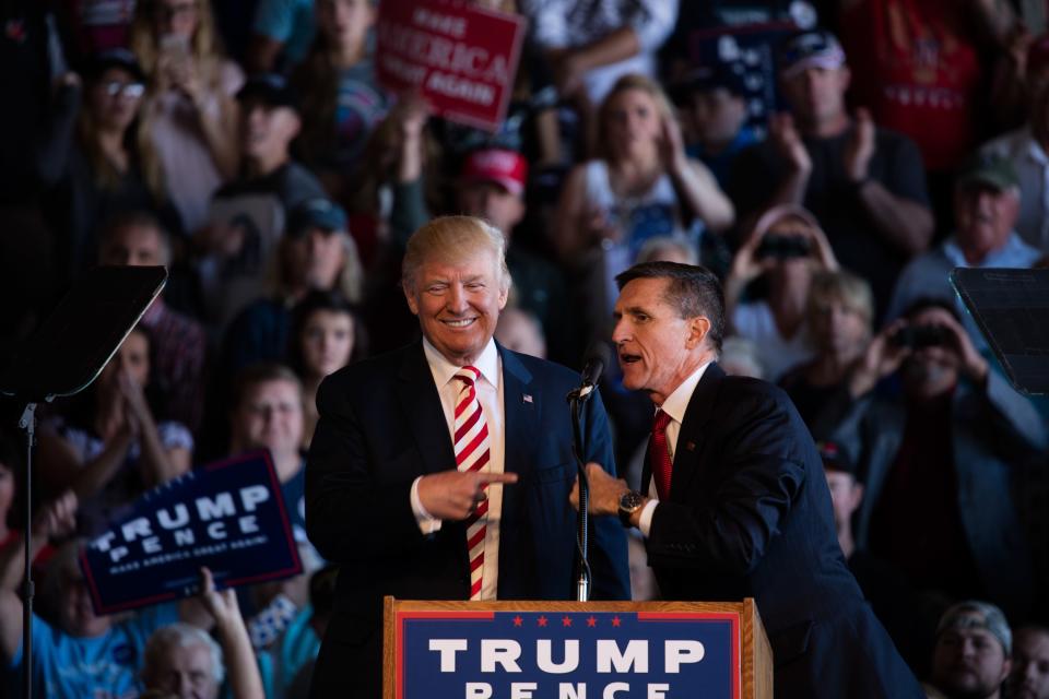 <h1 class="title">Donald Trump and General Michael Flynn</h1><cite class="credit">David Hume Kennerly/Getty Images</cite>