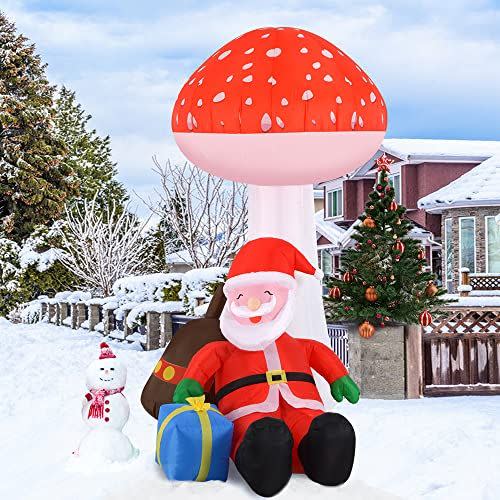 10) Blow Up Santa Sleeping Under Giant Mushroom