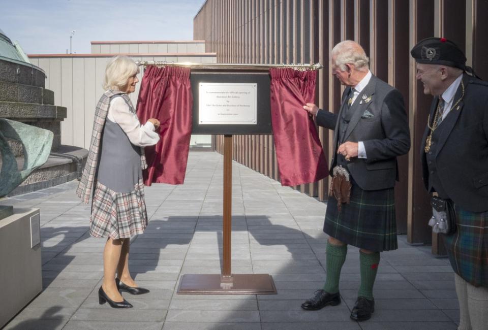 The couple unveiled a plaque at the official opening (Jane Barlow/PA) (PA Wire)