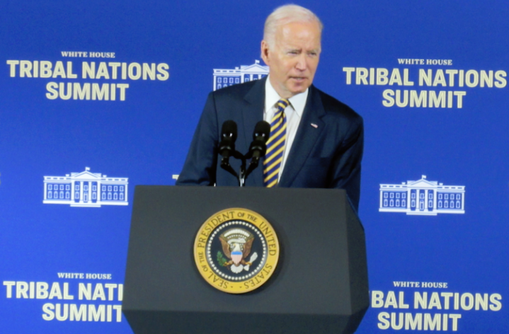 President Joe Biden at the 2022 White House Tribal Nations Summit. (Photo/Levi Rickert for Native News Online)