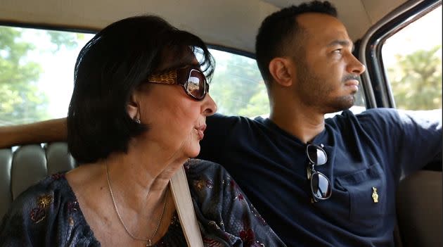 Actor and filmmaker Andy Señor Jr. (right) with his mother, Gloria, in Cuba in 2014. (Photo: HBO)