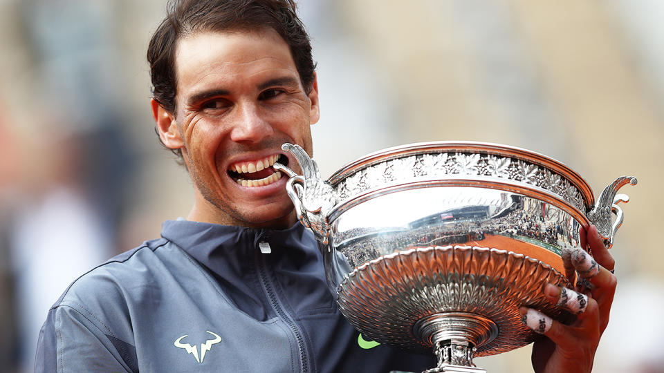 Rafael Nadal, pictured here after he won yet another French Open crown in 2019.