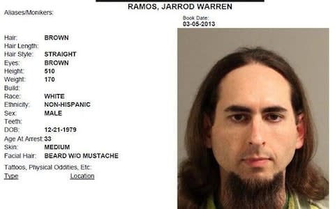 Jarrod Ramos in 2013 Anne Arundel Police Department booking photo - Credit: Reuters