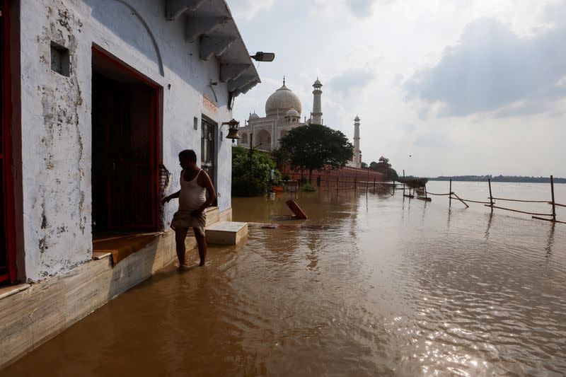 Aftermath of heavy monsoon rains in Agra