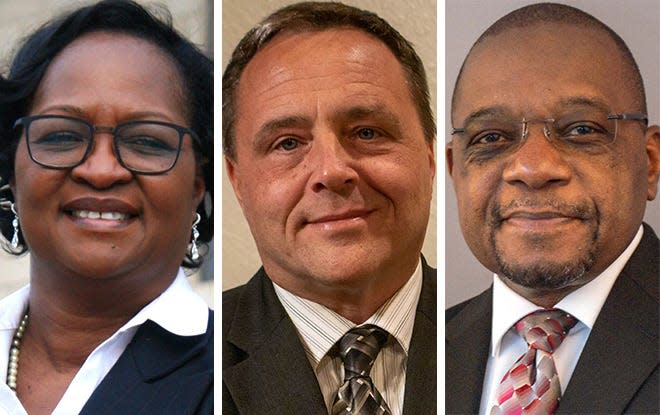 Milwaukee County Sheriff candidates, from left, Chief Deputy Denita Ball, Inspector and Commander of the Investigative Services Bureau Brian Barkow and sheriff's Capt. Thomas Beal will square off in an Aug. 9 primary.