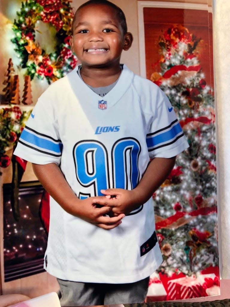 TyShawn Gales, 7, of Detroit, who with his four brothers returned to Michigan on Dec. 19, 2023, after spending weeks in foster care in Florida.