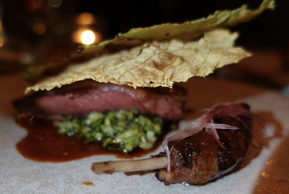 Dry aged pigeon, brassica, hoisin xo and myoga (Photo: Stephanie Zheng)