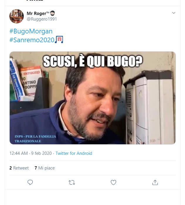 In tantissimi, sui social, vorrebbero che le frasi dei Baci Perugina fossero i versi modificati da Morgan durante la penultima serata del festival di Sanremo, quella che ha sancito la rottura tra i due cantanti e la loro esclusione dalla kermesse musicale.