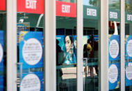 Doors to enter and exit the conference hall are shown as attendees gather for the start of Comic-Con International in San Diego, California, United States, July 20, 2016. REUTERS/Mike Blake