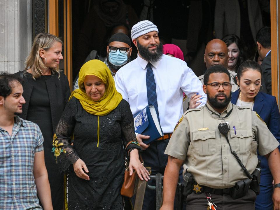 Adnan Syed leaves the courthouse after Baltimore Circuit Judge Melissa Phinn on Monday, Sept. 19, 2022, overturned his first-degree murder conviction in the 1999 killing of Hae Min Lee.