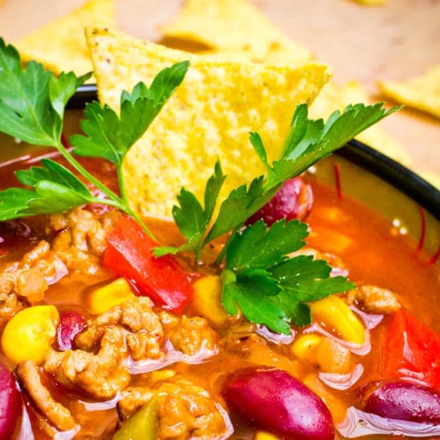 <p><a href="https://allshecooks.com/weight-watchers-taco-soup/" rel="nofollow noopener" target="_blank" data-ylk="slk:All She Cooks" class="link ">All She Cooks</a></p>