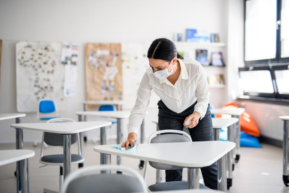 Many teachers told HuffPost that they're concerned about being able to social distance and enforce other coronavirus-related policies when they go back to school.  (Photo: Halfpoint via Getty Images)