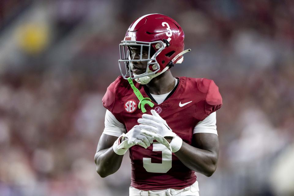 Terrion Arnold is one of two Alabama cornerbacks who could go high in this NFL Draft. (AP Photo/Vasha Hunt)