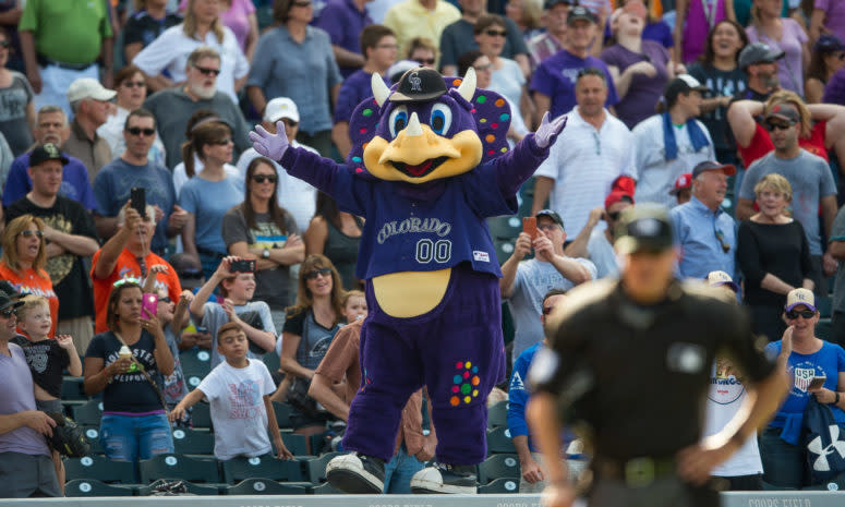 Rockies mascot video with Dinger.