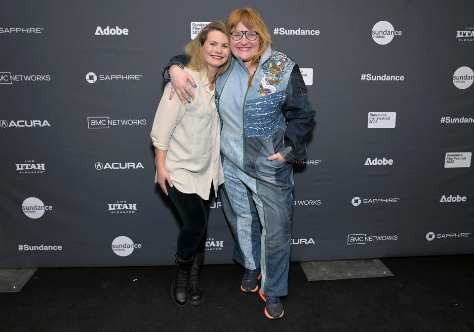 Producer Marianne Ostrat (L) and director Anna Hints attend the 2023 Sundance Film Festival "Smoke Sauna Sisterhood" Premiere at Prospector Square Theatre on January 22, 2023 in Park City, Utah. 