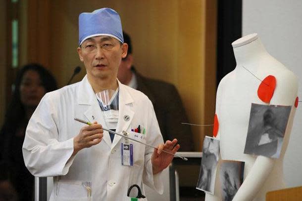 Medical expert Lee Cook-Jong said he had never seen anything like the worm before: AFP